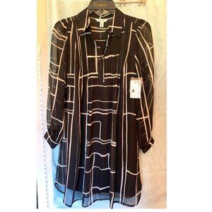 Nine West Black with White, swing pintuck dress or tunic